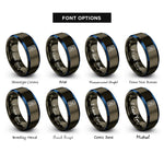 font options for inside engraving on gunmetal & blue digital multimeter rings