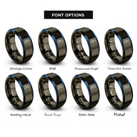 font options for inside engraving on gunmetal & blue digital multimeter rings