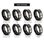 font options for inside engraving on black & silver diminuendo hairpin rings