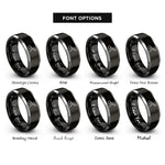 font options for inside engraving on black & gray diminuendo hairpin rings