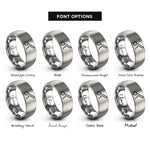font options for inside engraving on silver diminuendo hairpin rings