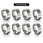 font options for inside engraving on silver dinghy sailboat rings
