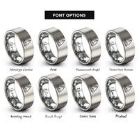 font options for inside engraving on silver dinghy sailboat rings