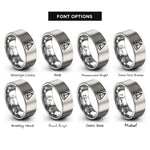 font options for inside engraving on silver dinghy sailboat rings