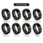 font options for inside engraving on black dinner knife rings