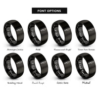 font options for inside engraving on black dinner knife rings