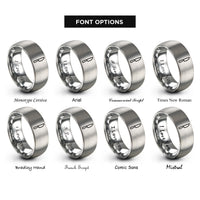 font options for inside engraving on grey dinner knife rings