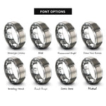 font options for inside engraving on grey dinner knife rings