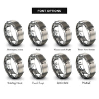 font options for inside engraving on silver dinosaur cookie cutter rings