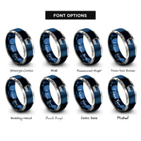 font options for inside engraving on blue & gray dip 14 ic rings