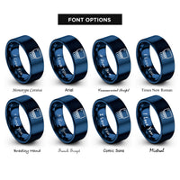 font options for inside engraving on blue dip 8 ic rings