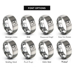 font options for inside engraving on gray dipole antenna rings