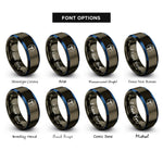 font options for inside engraving on gunmetal & blue dipole antenna rings