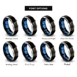 font options for inside engraving on black & blue & silver dipper constellation rings