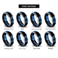 font options for inside engraving on blue & grey dipper constellation rings