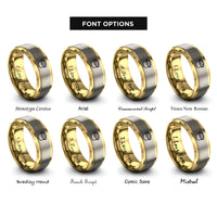 font options for inside engraving on gold & silver dipping sauce cup rings