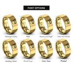 font options for inside engraving on gold dipping sauce cup rings