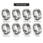 font options for inside engraving on grey dipping sauce cup rings