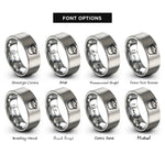 font options for inside engraving on grey dipping sauce cup rings