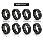 font options for inside engraving on black dire wolf rings