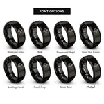 font options for inside engraving on black dire wolf rings