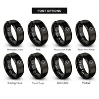 font options for inside engraving on black dire wolf rings
