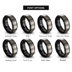 font options for inside engraving on black & grey director baton rings
