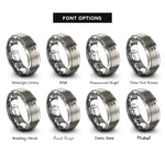 font options for inside engraving on silver director baton rings