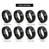 font options for inside engraving on black directors chair rings