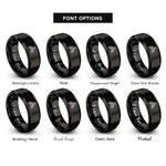font options for inside engraving on black dirt bike jump rings