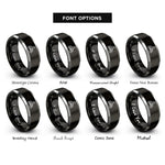 font options for inside engraving on black & grey dirt bike rider rings