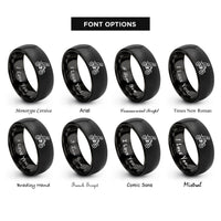 font options for inside engraving on black dirt bike rider rings