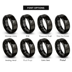 font options for inside engraving on black dirt bike rider rings