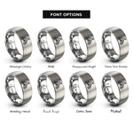 font options for inside engraving on silver dirt bike rider rings