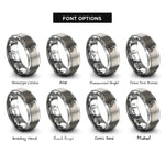 font options for inside engraving on gray dirt bike rider rings