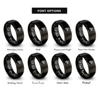 font options for inside engraving on black dirt bike wheelie rings