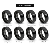 font options for inside engraving on black dirt bike wheelie rings