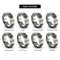 font options for inside engraving on silver dirt bike wheelie rings