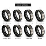 font options for inside engraving on black & grey disc brake rotor rings