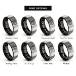 font options for inside engraving on black & grey disc brake rotor rings
