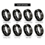 font options for inside engraving on black & silver disc brake rotor rings