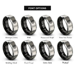 font options for inside engraving on black & gray disc brake rotor rings