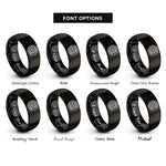 font options for inside engraving on black disc brake rotor rings