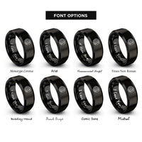 font options for inside engraving on black disc brake rotor rings