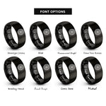 font options for inside engraving on black disc brake rotor rings