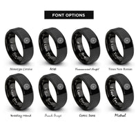 font options for inside engraving on black disc brake rotor rings