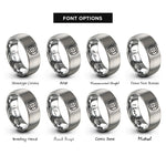 font options for inside engraving on grey disc brake rotor rings