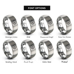 font options for inside engraving on gray disc brake rotor rings