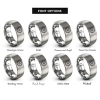 font options for inside engraving on gray disc brake rotor rings