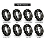 font options for inside engraving on black & silver disc harrow rings